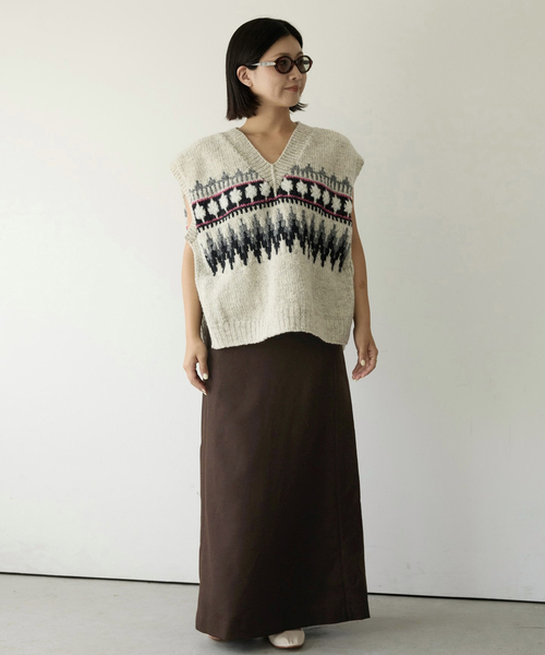IENA LA BOUCLE(イエナラブークル)の「IENA LA BOUCLE ウールサキソニーIラインスカート(スカート・レディース・ブラック/ブラウン・36/38)」の19枚目の写真