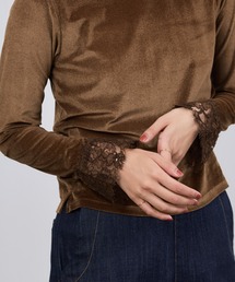 ROPE' | レース袖シアーベロアカットソー/イージーケア(Tシャツ/カットソー)