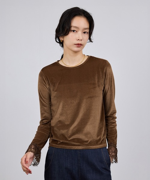 ROPE'（ロペ）の「レース袖シアーベロアカットソー/イージーケア（Tシャツ/カットソー・レディース・ピンク系その他2/ブラック/ブラウン・FREE）」の16枚目の写真
