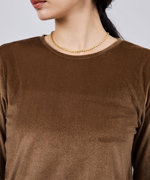 ROPE'（ロペ）の「レース袖シアーベロアカットソー/イージーケア（Tシャツ/カットソー・レディース・ピンク系その他2/ブラック/ブラウン・FREE）」の22枚目の写真