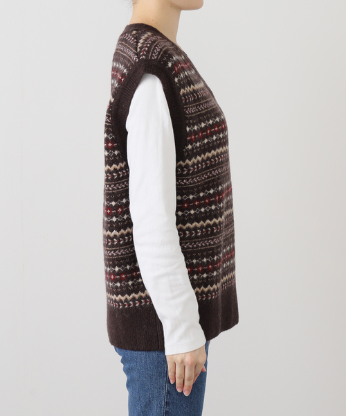 スピック＆スパン（Spick and Span）/DUNST/ダンスト CRAFTED Vネック ニットベスト セール】DUNST/ダンスト CRAFTED Vネック ニットベスト（ベスト