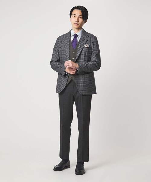 gim（ジム）の「＜gim＞25F H/MLN ニット ジレ ベスト -ウォッシャブル-（ニット/セーター・メンズ・ダークグレー/ブラック・L/M）」の5枚目の写真