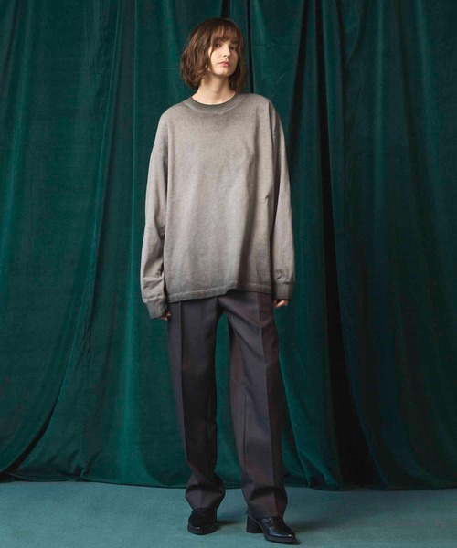 MAISON SPECIAL（メゾンスペシャル）の「《UNISEX》4 Colors Chambray Washable Wool One Tuck Straight Pants/4色シャンブレーウォッシャブルウールワンタックストレートパンツ【MAISON SPECIAL/メゾンスペシャル】（スラックス・メンズ・ブラック/チャコールグレー/ホワイト/グレー/ダークブルー・1/2/0）」の17枚目の写真