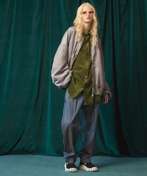 MAISON SPECIAL（メゾンスペシャル）の「《UNISEX》4 Colors Chambray Washable Wool One Tuck Straight Pants/4色シャンブレーウォッシャブルウールワンタックストレートパンツ【MAISON SPECIAL/メゾンスペシャル】（スラックス・メンズ・ブラック/チャコールグレー/ホワイト/グレー/ダークブルー・1/2/0）」の21枚目の写真