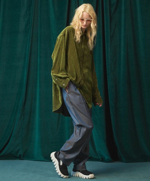 MAISON SPECIAL（メゾンスペシャル）の「《UNISEX》4 Colors Chambray Washable Wool One Tuck Straight Pants/4色シャンブレーウォッシャブルウールワンタックストレートパンツ【MAISON SPECIAL/メゾンスペシャル】（スラックス・メンズ・ブラック/チャコールグレー/ホワイト/グレー/ダークブルー・1/2/0）」の20枚目の写真