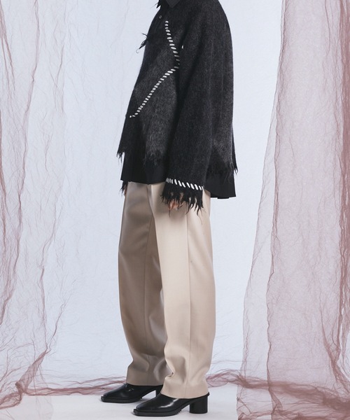 MAISON SPECIAL(メゾンスペシャル)の「《UNISEX》4 Colors Chambray Washable Wool One Tuck Straight Pants/4色シャンブレーウォッシャブルウールワンタックストレートパンツ【MAISON SPECIAL/メゾンスペシャル】(スラックス・メンズ・ブラック/チャコールグレー/ホワイト/グレー/ダークブルー/ダークネイビー・1/2/0)」の19枚目の写真