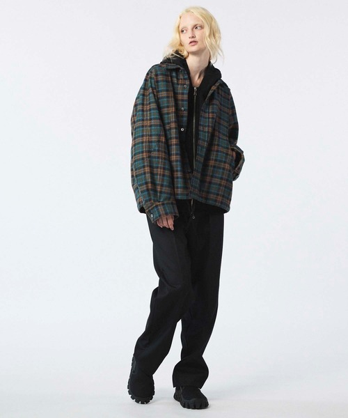 MAISON SPECIAL（メゾンスペシャル）の「《UNISEX》4 Colors Chambray Washable Wool One Tuck Straight Pants/4色シャンブレーウォッシャブルウールワンタックストレートパンツ【MAISON SPECIAL/メゾンスペシャル】（スラックス・メンズ・ブラック/チャコールグレー/ホワイト/グレー/ダークブルー・1/2/0）」の10枚目の写真