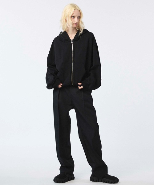MAISON SPECIAL（メゾンスペシャル）の「《UNISEX》4 Colors Chambray Washable Wool One Tuck Straight Pants/4色シャンブレーウォッシャブルウールワンタックストレートパンツ【MAISON SPECIAL/メゾンスペシャル】（スラックス・メンズ・ブラック/チャコールグレー/ホワイト/グレー/ダークブルー・1/2/0）」の11枚目の写真