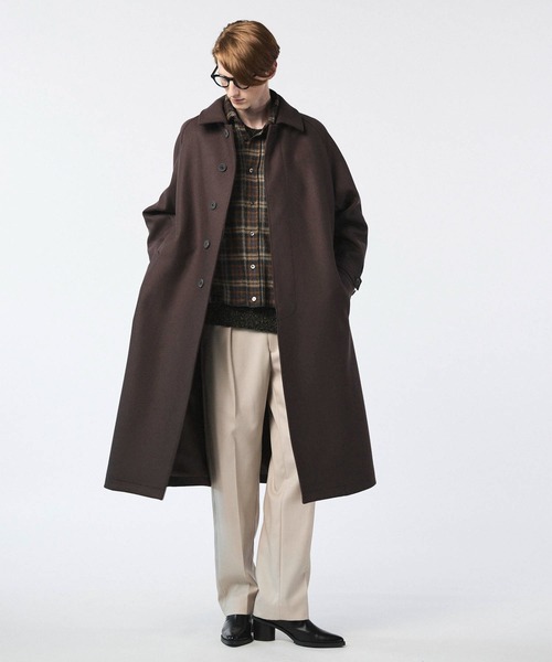 MAISON SPECIAL（メゾンスペシャル）の「《UNISEX》4 Colors Chambray Washable Wool One Tuck Straight Pants/4色シャンブレーウォッシャブルウールワンタックストレートパンツ【MAISON SPECIAL/メゾンスペシャル】（スラックス・メンズ・ブラック/チャコールグレー/ホワイト/グレー/ダークブルー・1/2/0）」の6枚目の写真