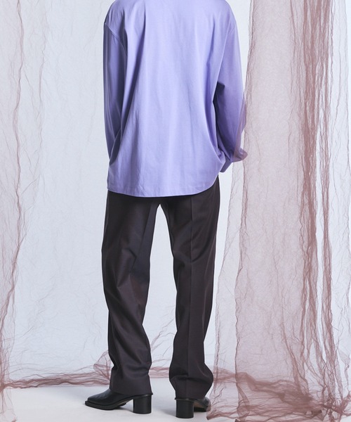 MAISON SPECIAL(メゾンスペシャル)の「《UNISEX》4 Colors Chambray Washable Wool One Tuck Straight Pants/4色シャンブレーウォッシャブルウールワンタックストレートパンツ【MAISON SPECIAL/メゾンスペシャル】(スラックス・メンズ・ブラック/チャコールグレー/ホワイト/グレー/ダークブルー/ダークネイビー・1/2/0)」の17枚目の写真