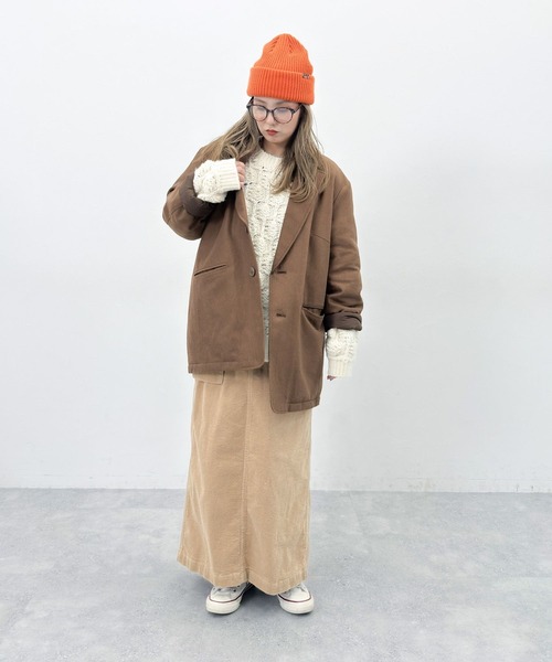 niko and ... アウトポケットコーデュロイナロースカート　ブルー　美品 niko and（ニコアンド）の「[MODE NORM CORE] アウトポケット