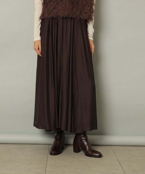 CADUNE（カデュネ）の「エアリーフレアスカート（スカート・レディース・ダークブラウン・34/36/38）」の8枚目の写真