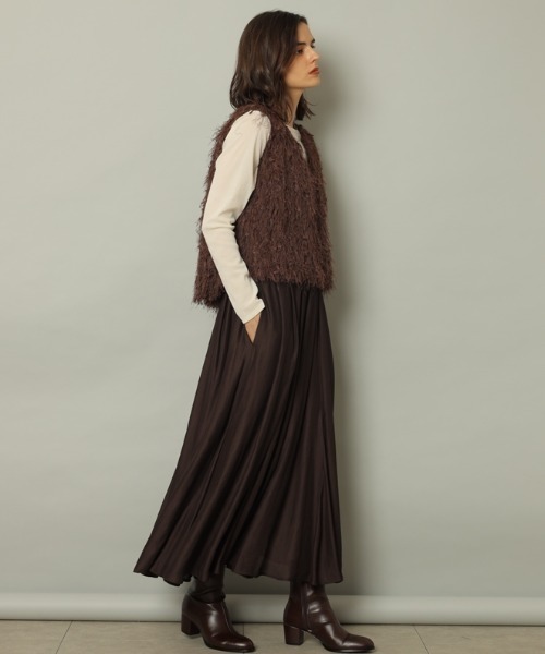 CADUNE（カデュネ）の「エアリーフレアスカート（スカート・レディース・ダークブラウン・34/36/38）」の9枚目の写真