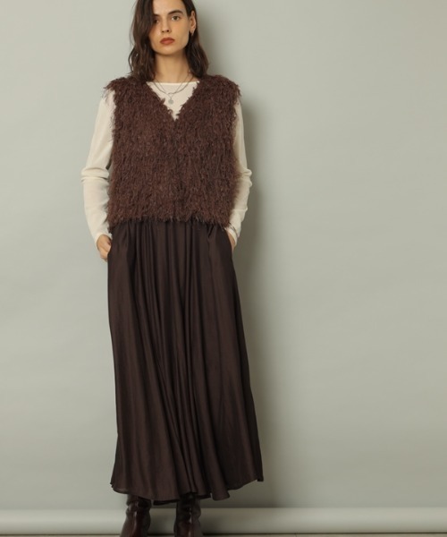 CADUNE（カデュネ）の「エアリーフレアスカート（スカート・レディース・ダークブラウン・34/36/38）」の10枚目の写真