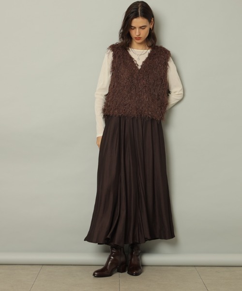 CADUNE（カデュネ）の「エアリーフレアスカート（スカート・レディース・ダークブラウン・34/36/38）」の11枚目の写真