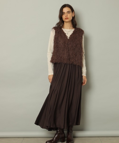 CADUNE（カデュネ）の「エアリーフレアスカート（スカート・レディース・ダークブラウン・34/36/38）」の14枚目の写真