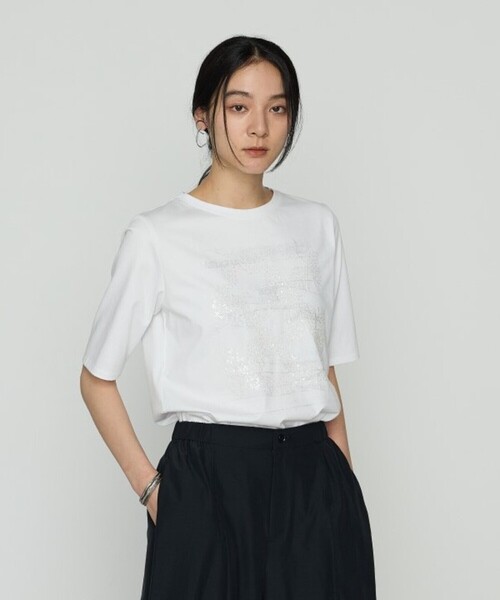 Gabardine K.T(ギャバジンケーティー)の「プレーティング天竺 星柄Tシャツ(Tシャツ/カットソー・レディース・ライトグレー/ホワイト/ブラック・9号/5号)」の5枚目の写真