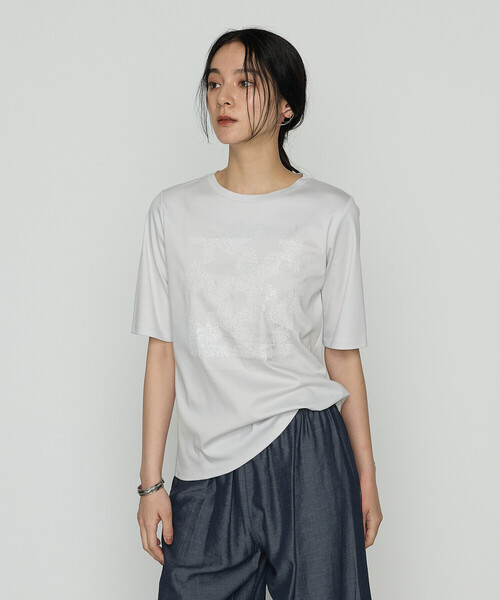 Gabardine K.T(ギャバジンケーティー)の「プレーティング天竺 星柄Tシャツ(Tシャツ/カットソー・レディース・ライトグレー/ホワイト/ブラック・9号/5号)」の7枚目の写真
