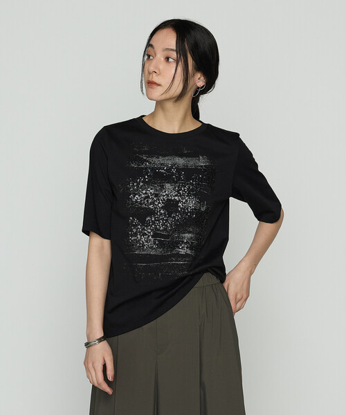 Gabardine K.T(ギャバジンケーティー)の「プレーティング天竺 星柄Tシャツ(Tシャツ/カットソー・レディース・ライトグレー/ホワイト/ブラック・9号/5号)」の9枚目の写真