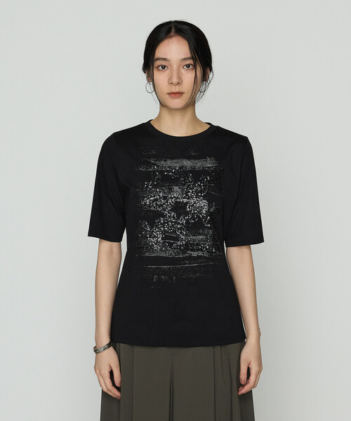 Gabardine K.T(ギャバジンケーティー)の「プレーティング天竺 星柄Tシャツ(Tシャツ/カットソー・レディース・ライトグレー/ホワイト/ブラック・9号/5号)」の10枚目の写真