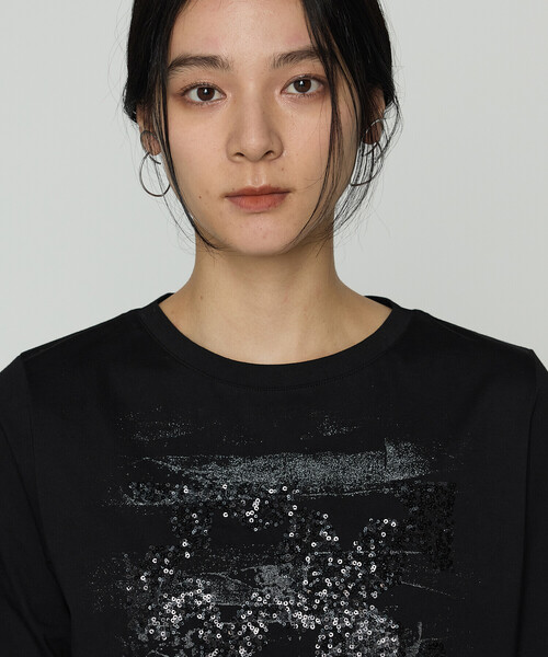 Gabardine K.T(ギャバジンケーティー)の「プレーティング天竺 星柄Tシャツ(Tシャツ/カットソー・レディース・ライトグレー/ホワイト/ブラック・9号/5号)」の13枚目の写真