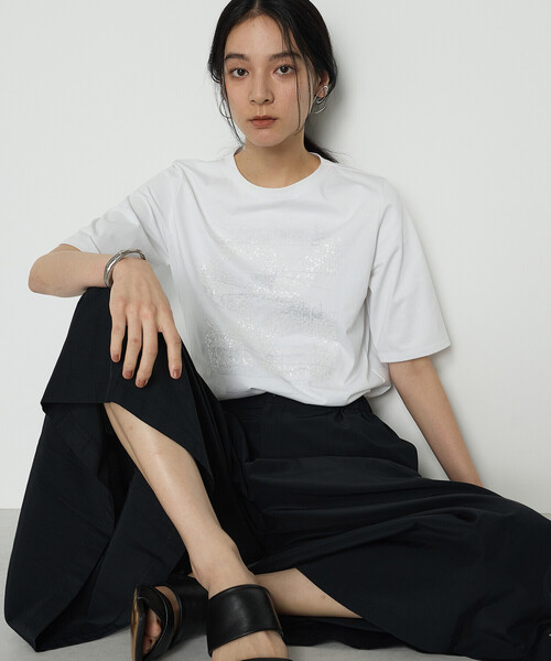 Gabardine K.T(ギャバジンケーティー)の「プレーティング天竺 星柄Tシャツ(Tシャツ/カットソー・レディース・ライトグレー/ホワイト/ブラック・9号/5号)」の19枚目の写真