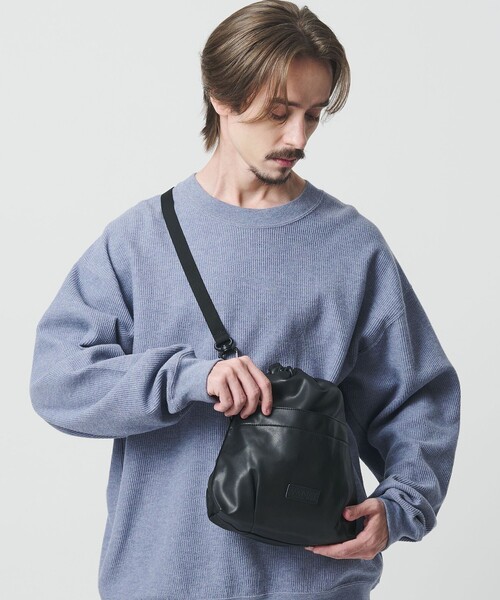 BAICYCLON＞レザーライク ドロー ストリング 巾着 バッグ（ショルダー