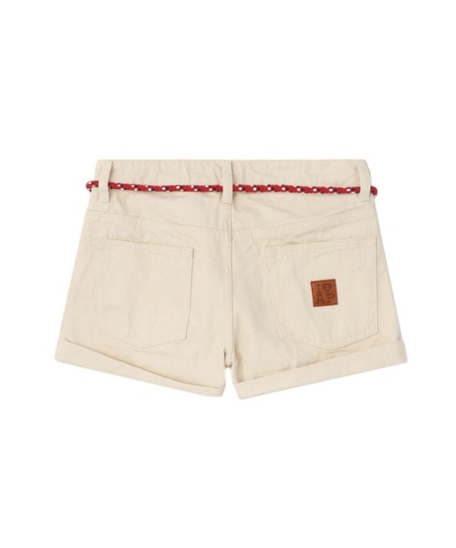 A BATHING APE（アベイシングエイプ）の「PU BADGE DENIM SHORTS #2（デニムパンツ・レディース・アイボリー・X-SMALL/SMALL）」の2枚目の写真