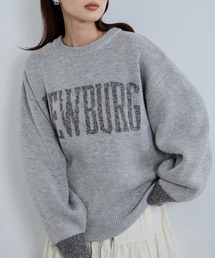 NEWBURG Retro College Jacquard Knit Sweater/ニューバーグ ロゴ レトロカレッジ ジャガードニットセーター