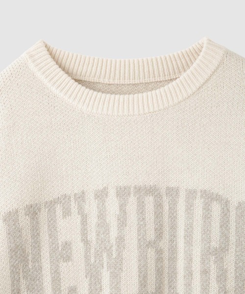 NAVY（ネイビー）の「NEWBURG Retro College Jacquard Knit Sweater/ニューバーグ ロゴ レトロカレッジ ジャガードニットセーター（ニット/セーター・メンズ・キナリ/グレー/ネイビー/モカ・S/M/L/XL）」の15枚目の写真