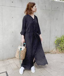 タグ付き✨未使用品 スピック&スパン ヴィンテージガウンドレス ワンピース 黒 タグ付き✨未使用品 スピック&スパン ヴィンテージガウンドレス