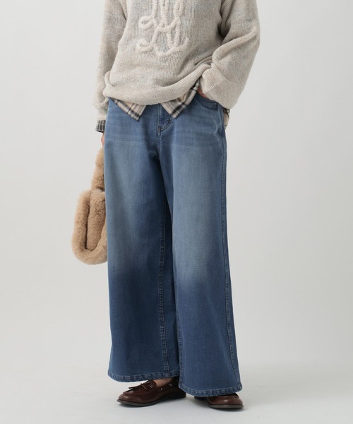BAYFLOW（ベイフロー）の「[WEB限定/XSサイズ]裏起毛ワイドデニム（デニムパンツ・レディース・インディゴブルー/ブルー・X-SMALL/SMALL/MEDIUM）」の8枚目の写真