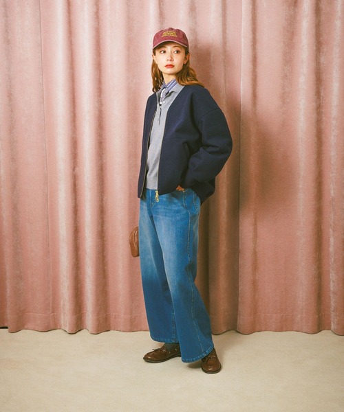 BAYFLOW（ベイフロー）の「[WEB限定/XSサイズ]裏起毛ワイドデニム（デニムパンツ・レディース・インディゴブルー/ブルー・X-SMALL/SMALL/MEDIUM）」の3枚目の写真