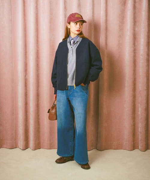 BAYFLOW（ベイフロー）の「[WEB限定/XSサイズ]裏起毛ワイドデニム（デニムパンツ・レディース・インディゴブルー/ブルー・X-SMALL/SMALL/MEDIUM）」の4枚目の写真