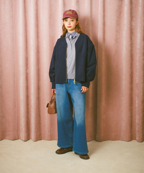 BAYFLOW（ベイフロー）の「[WEB限定/XSサイズ]裏起毛ワイドデニム（デニムパンツ・レディース・インディゴブルー/ブルー・X-SMALL/SMALL/MEDIUM）」の5枚目の写真