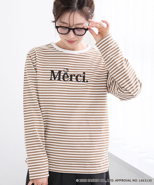 le.coeur blanc(ルクールブラン)の「【HELLO KITTY】Merci刺繍ボーダーロンT(Tシャツ/カットソー・レディース・ブラック系その他/ブラウン系その他3・38)」の4枚目の写真