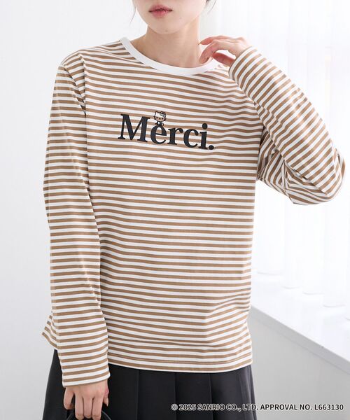 le.coeur blanc(ルクールブラン)の「【HELLO KITTY】Merci刺繍ボーダーロンT(Tシャツ/カットソー・レディース・ブラック系その他/ブラウン系その他3・38)」の5枚目の写真