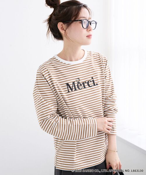 le.coeur blanc(ルクールブラン)の「【HELLO KITTY】Merci刺繍ボーダーロンT(Tシャツ/カットソー・レディース・ブラック系その他/ブラウン系その他3・38)」の7枚目の写真