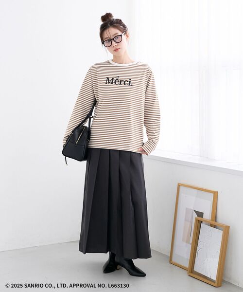 le.coeur blanc(ルクールブラン)の「【HELLO KITTY】Merci刺繍ボーダーロンT(Tシャツ/カットソー・レディース・ブラック系その他/ブラウン系その他3・38)」の9枚目の写真