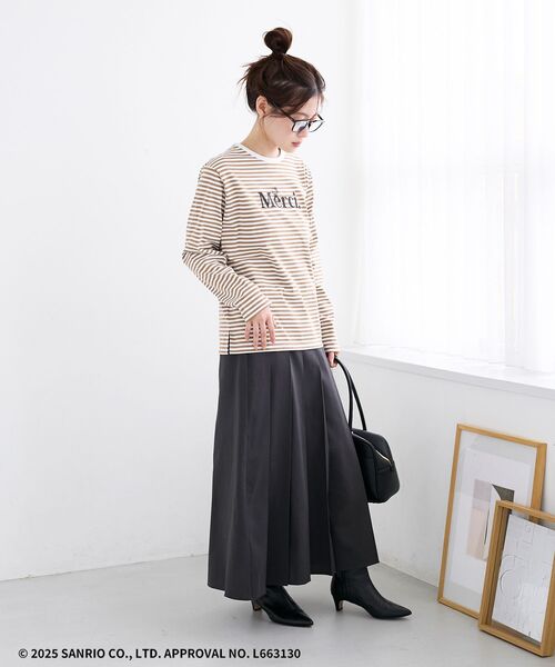 le.coeur blanc(ルクールブラン)の「【HELLO KITTY】Merci刺繍ボーダーロンT(Tシャツ/カットソー・レディース・ブラック系その他/ブラウン系その他3・38)」の11枚目の写真