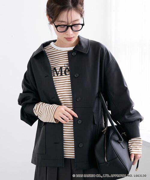 le.coeur blanc(ルクールブラン)の「【HELLO KITTY】Merci刺繍ボーダーロンT(Tシャツ/カットソー・レディース・ブラック系その他/ブラウン系その他3・38)」の14枚目の写真