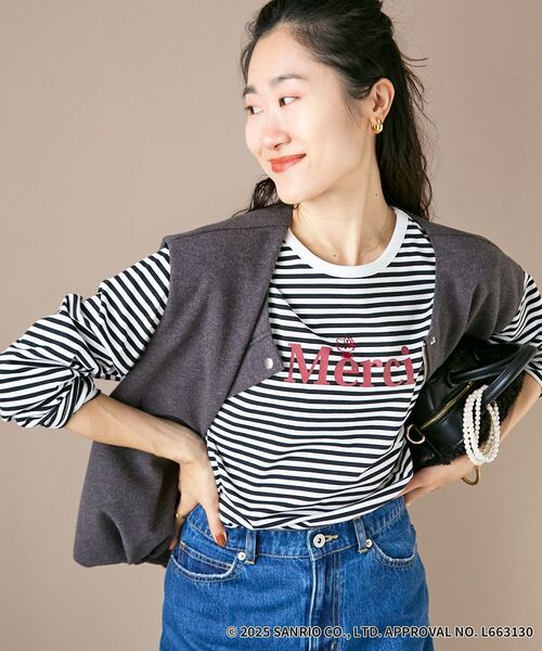 le.coeur blanc(ルクールブラン)の「【HELLO KITTY】Merci刺繍ボーダーロンT(Tシャツ/カットソー・レディース・ブラック系その他/ブラウン系その他3・38)」の18枚目の写真