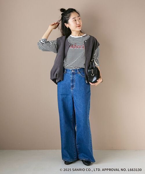 le.coeur blanc(ルクールブラン)の「【HELLO KITTY】Merci刺繍ボーダーロンT(Tシャツ/カットソー・レディース・ブラック系その他/ブラウン系その他3・38)」の20枚目の写真