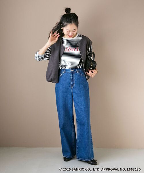 le.coeur blanc(ルクールブラン)の「【HELLO KITTY】Merci刺繍ボーダーロンT(Tシャツ/カットソー・レディース・ブラック系その他/ブラウン系その他3・38)」の21枚目の写真