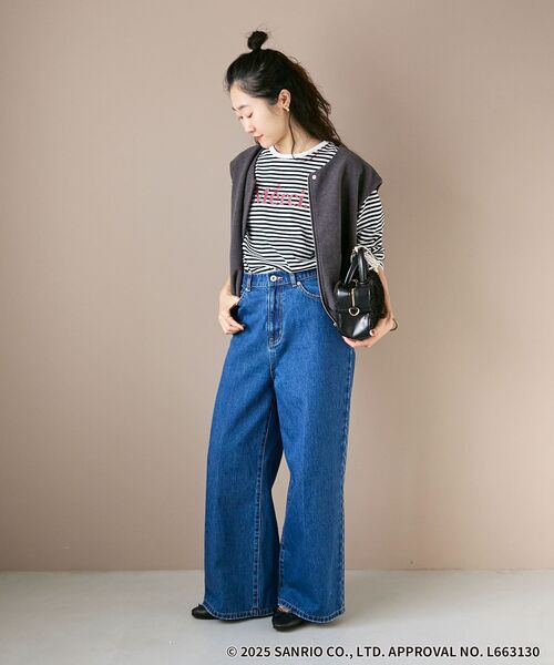 le.coeur blanc(ルクールブラン)の「【HELLO KITTY】Merci刺繍ボーダーロンT(Tシャツ/カットソー・レディース・ブラック系その他/ブラウン系その他3・38)」の22枚目の写真