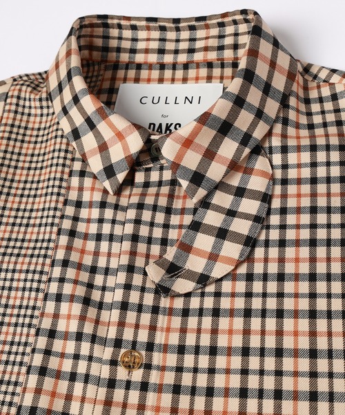 CULLNI（クルニ）の「CULLNI for DAKS LONDON Asymmetrical Switching Chin Tab Shirt（シャツ/ブラウス・メンズ・ブラック/ベージュ×ブラック/ネイビー/チェック・0/1/2）」の10枚目の写真
