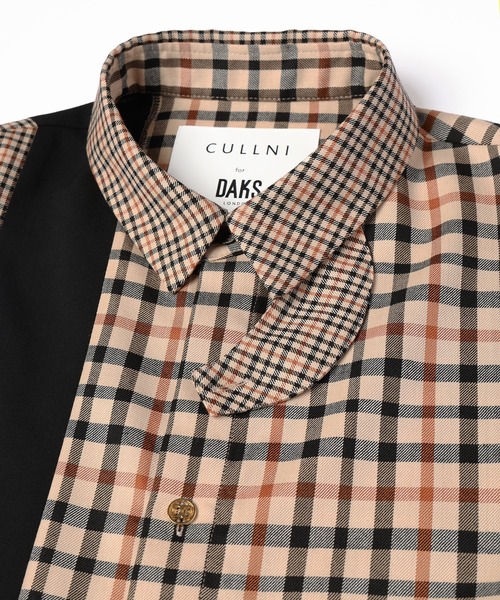 CULLNI（クルニ）の「CULLNI for DAKS LONDON Asymmetrical Switching Chin Tab Shirt（シャツ/ブラウス・メンズ・ブラック/ベージュ×ブラック/ネイビー/チェック・0/1/2）」の16枚目の写真