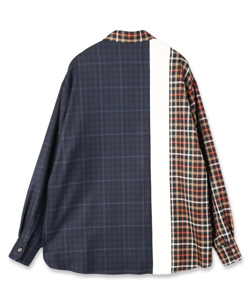 CULLNI（クルニ）の「CULLNI for DAKS LONDON Asymmetrical Switching Chin Tab Shirt（シャツ/ブラウス・メンズ・ブラック/ベージュ×ブラック/ネイビー/チェック・0/1/2）」の22枚目の写真