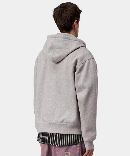 Carhartt WIP(カーハートダブリューアイピー)の「Carhartt WIP/カーハートダブリューアイピー HOODED A SCRIPT JACKET ジップパーカー I033063(パーカー・メンズ・グレー/ダークグリーン/ダークパープル/ブラック・XL/L/M/S)」の11枚目の写真