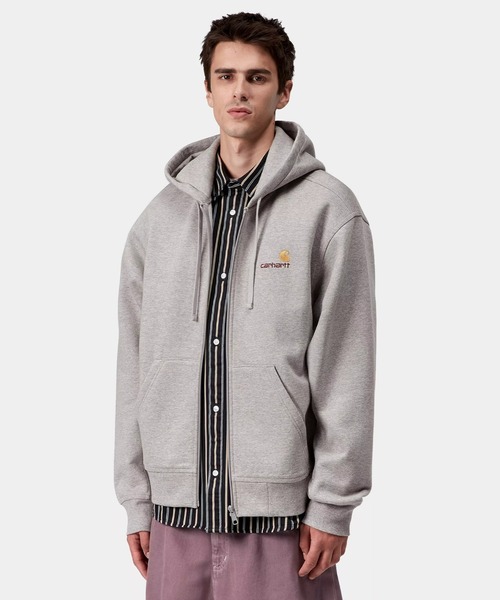 Carhartt WIP(カーハートダブリューアイピー)の「Carhartt WIP/カーハートダブリューアイピー HOODED A SCRIPT JACKET ジップパーカー I033063(パーカー・メンズ・グレー/ダークグリーン/ダークパープル/ブラック・XL/L/M/S)」の10枚目の写真